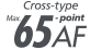 Cross-type max 65 point AF